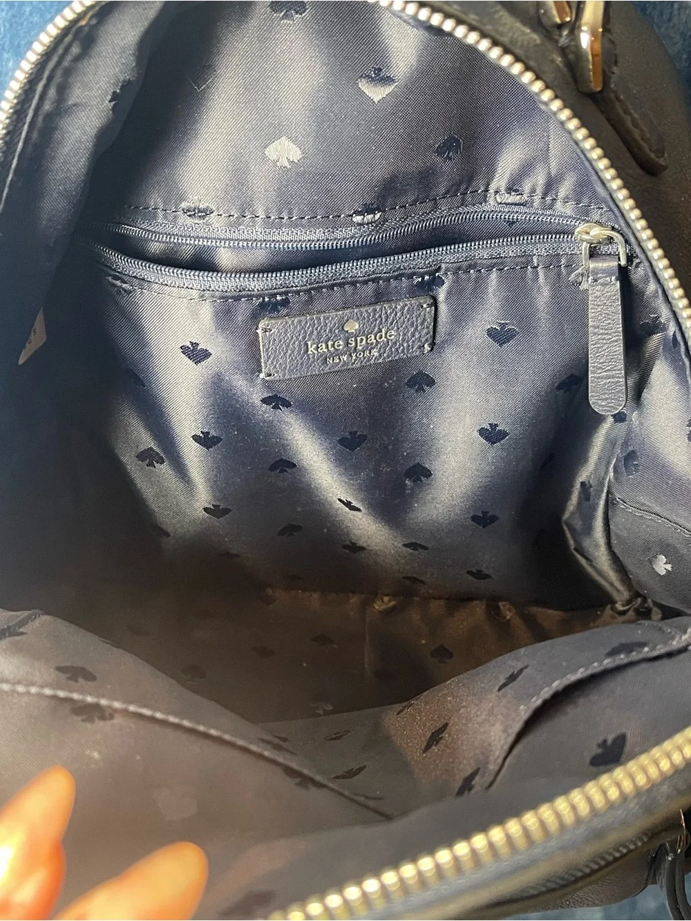kate spade navy pebble leather mini backpack